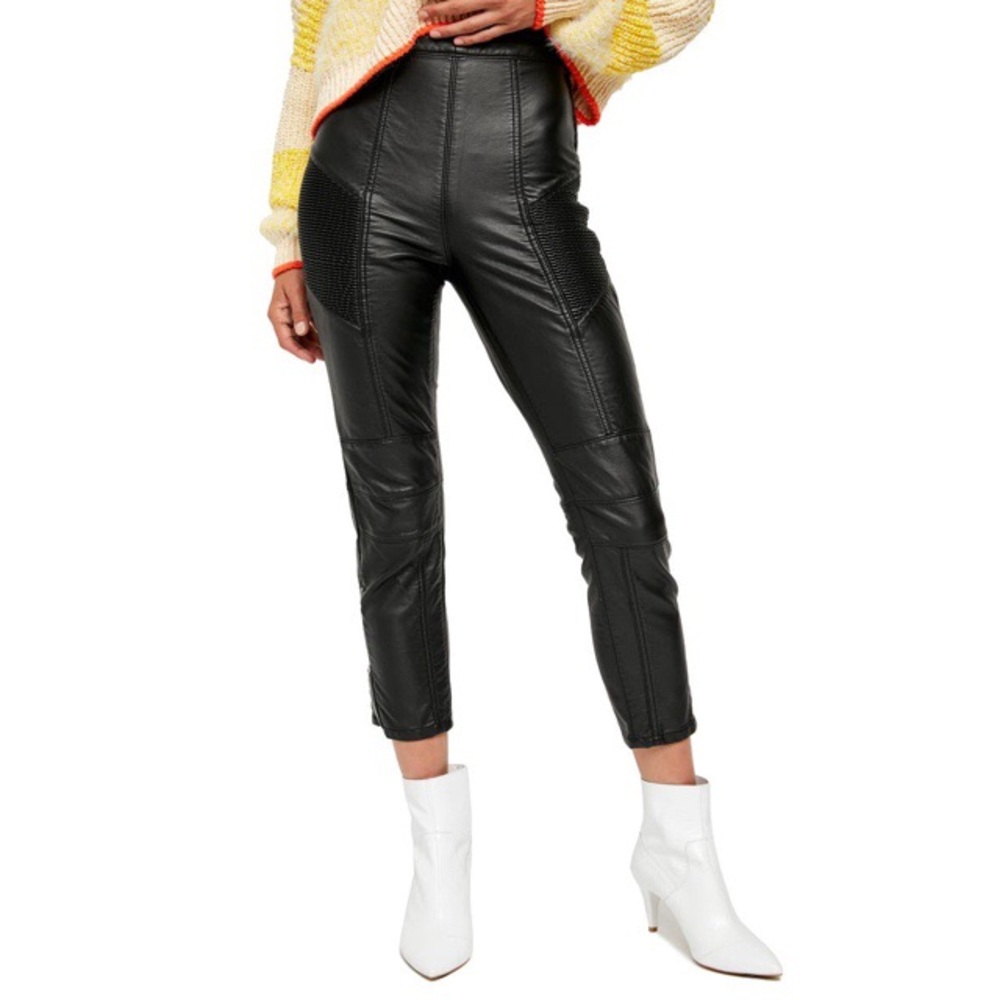 NWOT Free People Kaelin Faux Leather Moto Legging